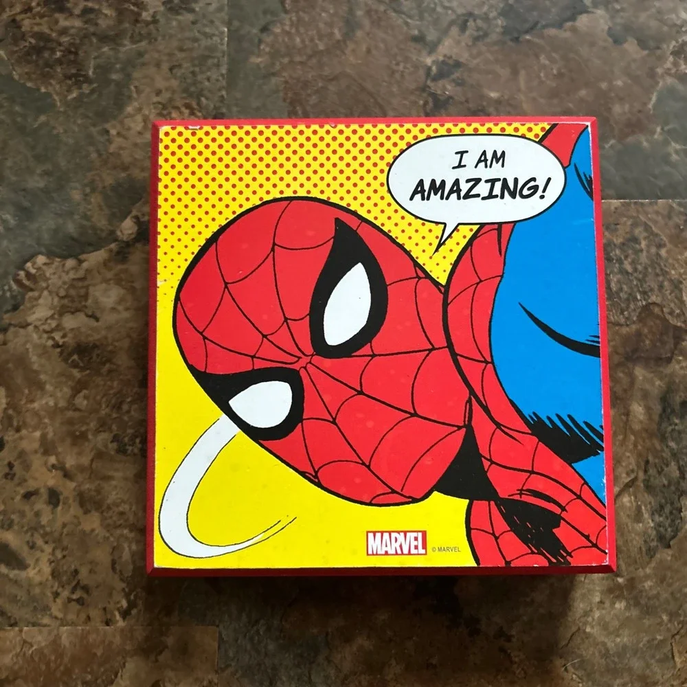 Open Road Marvel Spiderman Wooden Picture Wall Bedroom Home Decor 6 X 6 inch